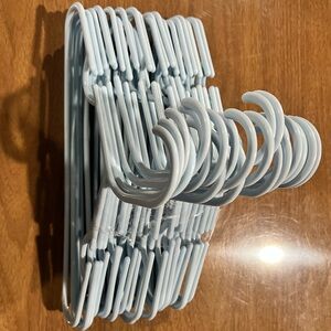 Set of Light Blue Plastic Hangers